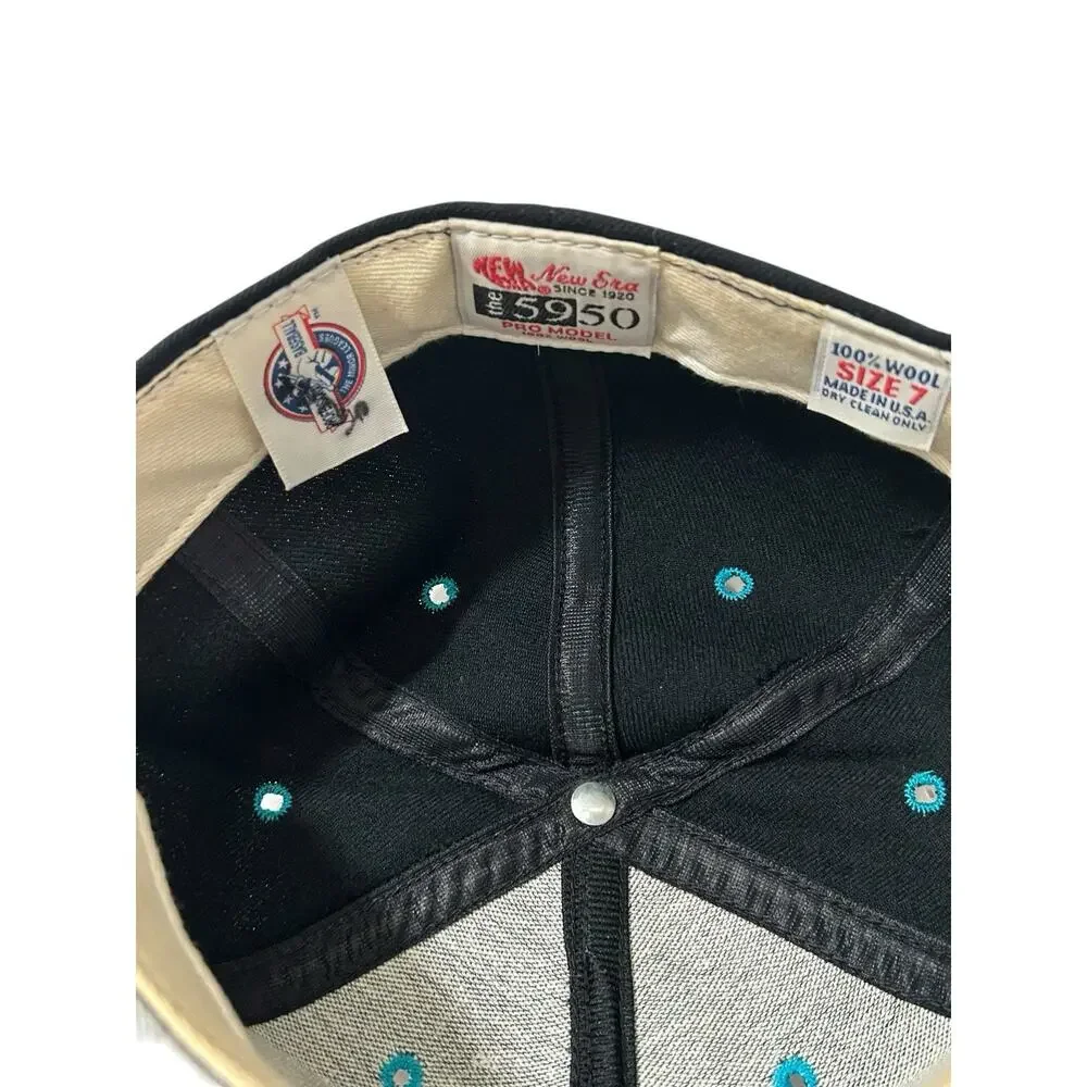 Vtg New Haven Ravens Hat Mens Fitted 7 Made USA MILB Baseball New Era 100% Wool